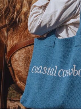 Coastal Cowgirl Blue Knit Tote Bag